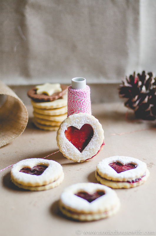 Coconut & Jam Heart Cookies - The Novice Housewife